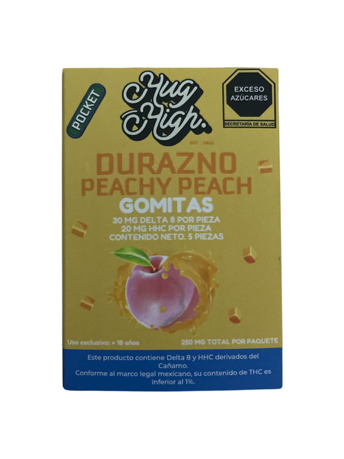 DURAZNO PEACHY PEACH | Gomitas con 30 MG DE D8 + 20 MG DE HHC C/U | HUG HIGH